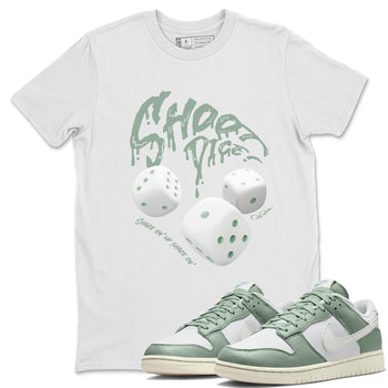Dunk Mica Green Sneaker Match Tees Shoot Dice Sneaker Tees Nike Dunk Low Mica Green Sneaker Release Tees Unisex Shirts White 1