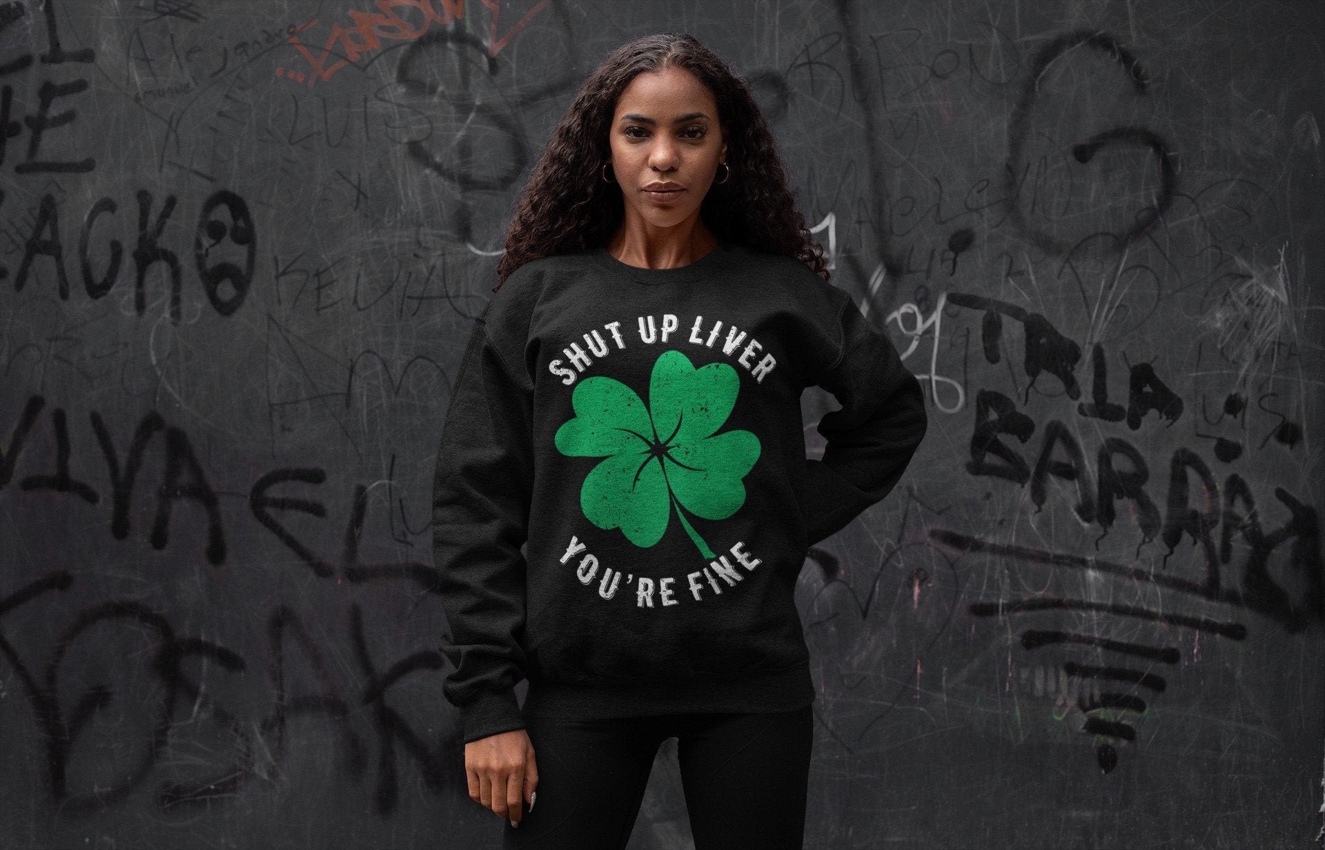 Jordan 1 Lucky Green Sneaker Match Tees Shut Up Liver You're Fine Sneaker Tees Jordan 1 Lucky Green Sneaker Release Tees Unisex Shirts
