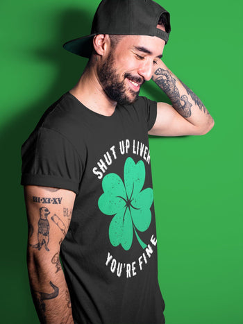 Jordan 1 Lucky Green Sneaker Match Tees Shut Up Liver You're Fine Sneaker Tees Jordan 1 Lucky Green Sneaker Release Tees Unisex Shirts