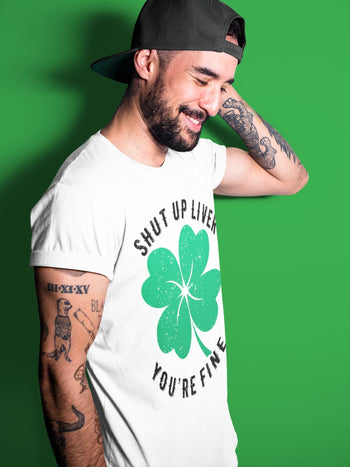 Jordan 1 Lucky Green Sneaker Match Tees Shut Up Liver You're Fine Sneaker Tees Jordan 1 Lucky Green Sneaker Release Tees Unisex Shirts