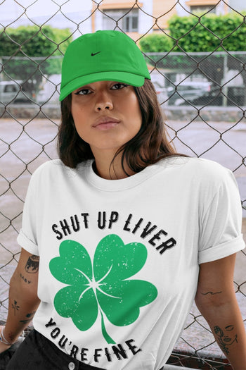 Jordan 1 Lucky Green Sneaker Match Tees Shut Up Liver You're Fine Sneaker Tees Jordan 1 Lucky Green Sneaker Release Tees Unisex Shirts