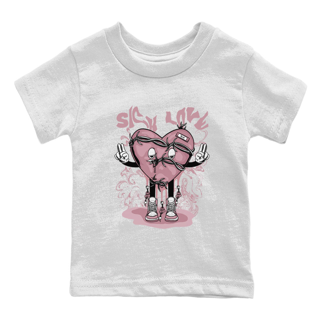 Air Jordan 1 Mauve shirt to match jordans Sick Love sneaker tees AJ1 High OG Mauve SNRT Sneaker Release Tees Crew Neck T-ShirtBaby Toddler White 2 T-Shirt