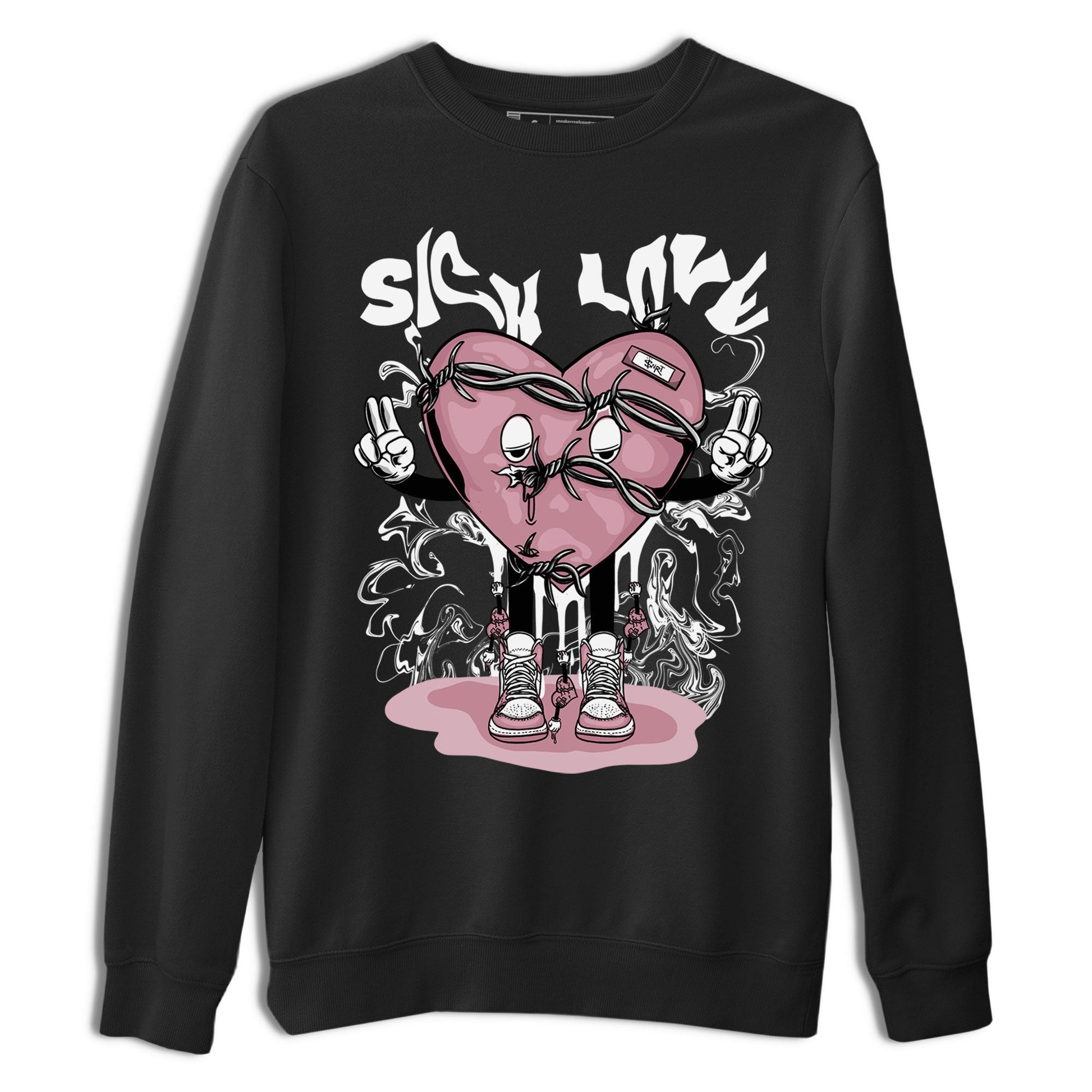 Air Jordan 1 Mauve shirt to match jordans Sick Love sneaker tees AJ1 High OG Mauve SNRT Sneaker Release Tees Crew Neck T-ShirtUnisex Black 2 T-Shirt