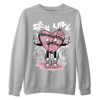 Air Jordan 1 Mauve shirt to match jordans Sick Love sneaker tees AJ1 High OG Mauve SNRT Sneaker Release Tees Crew Neck T-ShirtUnisex Heather Grey 2 T-Shirt