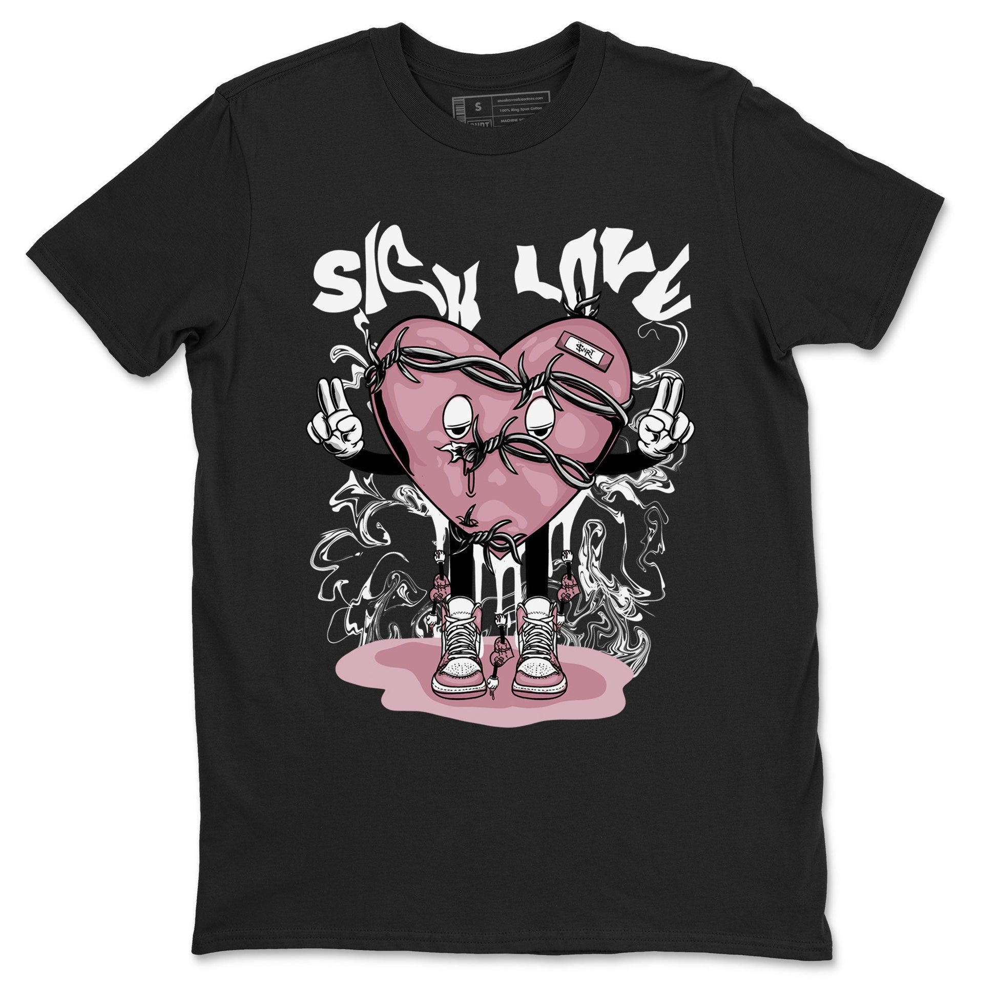 Air Jordan 1 Mauve shirt to match jordans Sick Love sneaker tees AJ1 High OG Mauve SNRT Sneaker Release Tees Crew Neck T-ShirtUnisex Black 2 T-Shirt