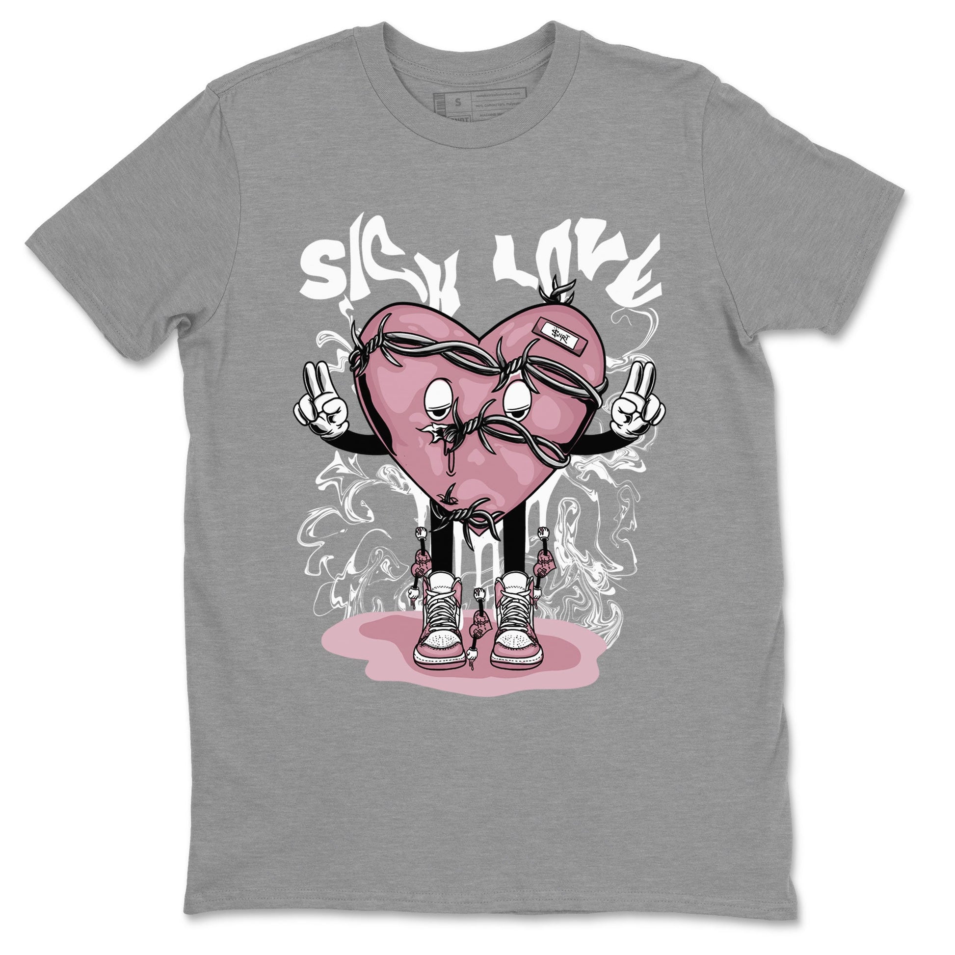 Air Jordan 1 Mauve shirt to match jordans Sick Love sneaker tees AJ1 High OG Mauve SNRT Sneaker Release Tees Crew Neck T-ShirtUnisex Heather Grey 2 T-Shirt