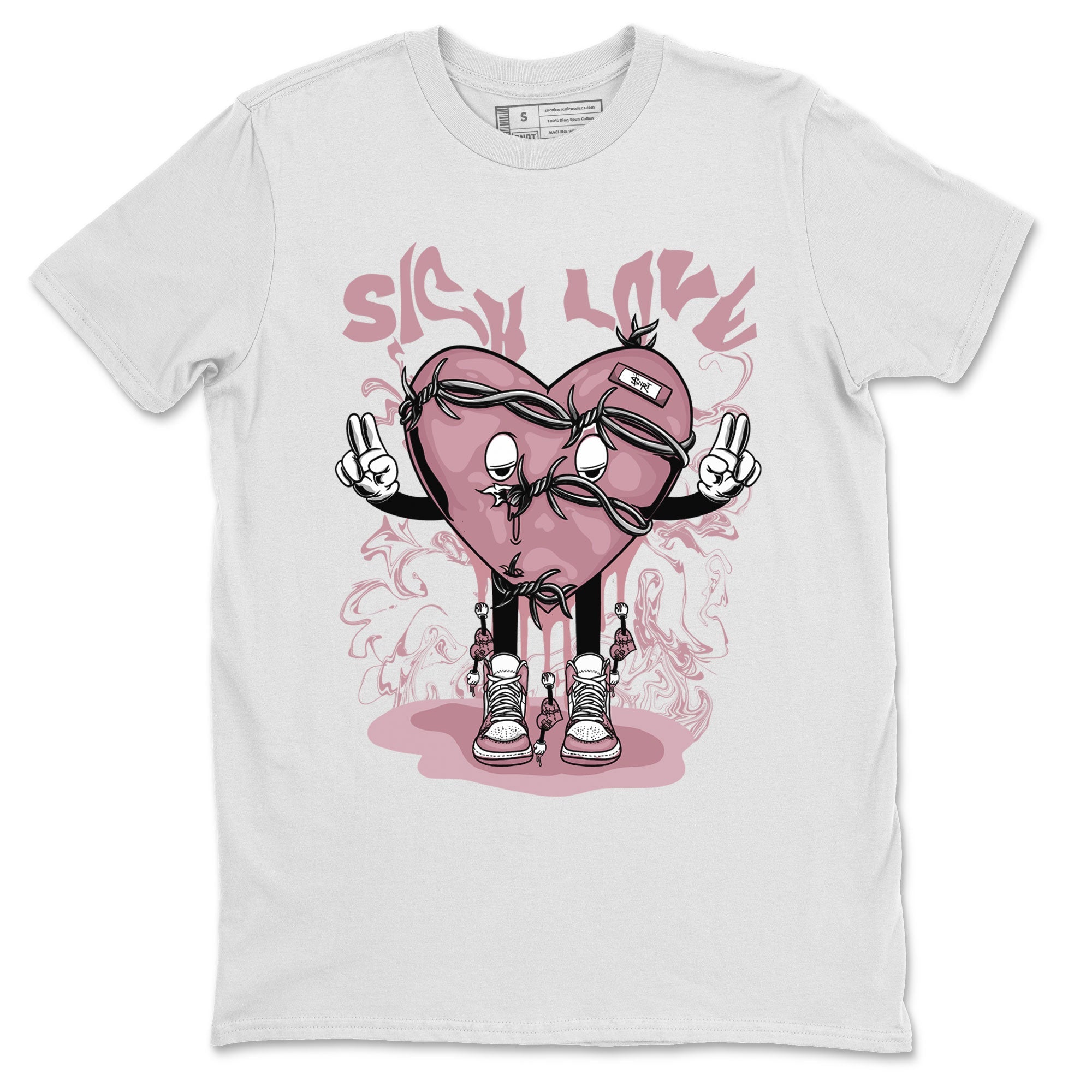 Air Jordan 1 Mauve shirt to match jordans Sick Love sneaker tees AJ1 High OG Mauve SNRT Sneaker Release Tees Crew Neck T-ShirtUnisex White 2 T-Shirt