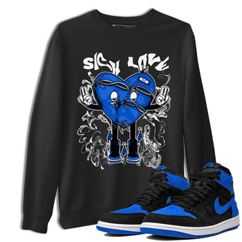 Jordan 1 High OG Royal Reimagined shirt to match jordans Sick Love sneaker tees Air Jordan 1 Royal Reimagined SNRT Sneaker Release Tees Crew Neck T-ShirtUnisex Black 1 T-Shirt