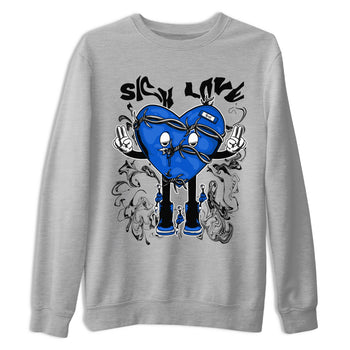 Jordan 1 High OG Royal Reimagined shirt to match jordans Sick Love sneaker tees Air Jordan 1 Royal Reimagined SNRT Sneaker Release Tees Crew Neck T-ShirtUnisex Heather Grey 2 T-Shirt