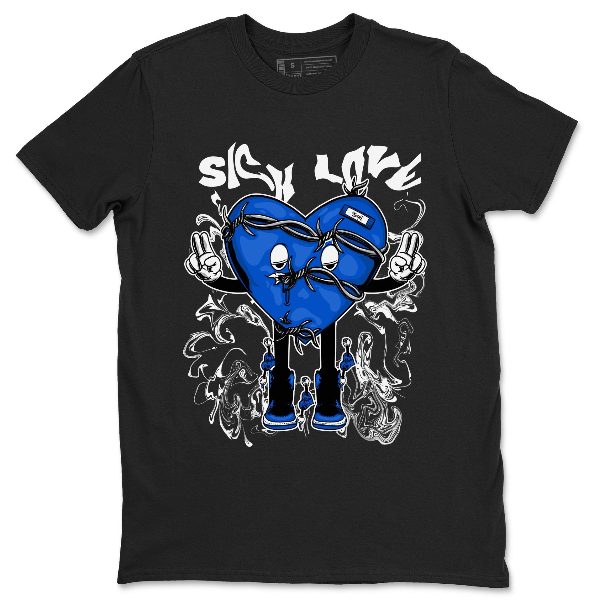 Jordan 1 High OG Royal Reimagined shirt to match jordans Sick Love sneaker tees Air Jordan 1 Royal Reimagined SNRT Sneaker Release Tees Crew Neck T-ShirtUnisex Black 2 T-Shirt