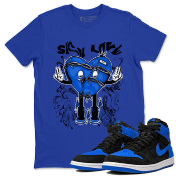 Jordan 1 High OG Royal Reimagined shirt to match jordans Sick Love sneaker tees Air Jordan 1 Royal Reimagined SNRT Sneaker Release Tees Crew Neck T-ShirtUnisex Royal Blue 1 T-Shirt