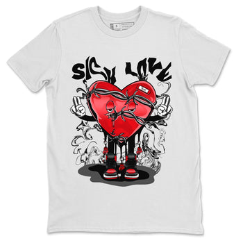 Air Jordan 1 Satin Bred Sneaker Match Tees Sick Love Sneaker Tees Jordan 1 High OG Satin Bred Sneaker Release Tees Unisex Shirts White 2