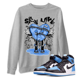 Air Jordan 1 UNC Toe shirt to match jordans Sick Love sneaker tees Air Jordan 1 Retro High OG UNC Toe SNRT Sneaker Release Tees Unisex Heather Grey 1 T-Shirt