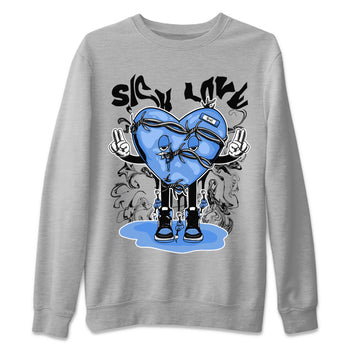 Air Jordan 1 UNC Toe shirt to match jordans Sick Love sneaker tees Air Jordan 1 Retro High OG UNC Toe SNRT Sneaker Release Tees Unisex Heather Grey 2 T-Shirt