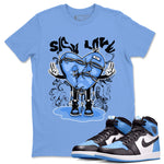 Air Jordan 1 UNC Toe shirt to match jordans Sick Love sneaker tees Air Jordan 1 Retro High OG UNC Toe SNRT Sneaker Release Tees Unisex Carolina Blue 1 T-Shirt