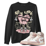 Air Jordan 1 Washed Pink Sneaker Match Tees Sick Love Sneaker Tees Jordan 1 High OG Washed Pink Sneaker Release Tees Unisex Shirts Black 1