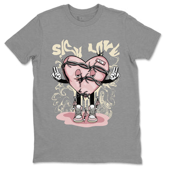Air Jordan 1 Washed Pink Sneaker Match Tees Sick Love Sneaker Tees Jordan 1 High OG Washed Pink Sneaker Release Tees Unisex Shirts Heather Grey 2
