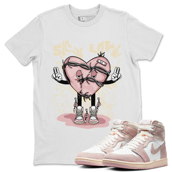 Air Jordan 1 Washed Pink Sneaker Match Tees Sick Love Sneaker Tees Jordan 1 High OG Washed Pink Sneaker Release Tees Unisex Shirts White 1