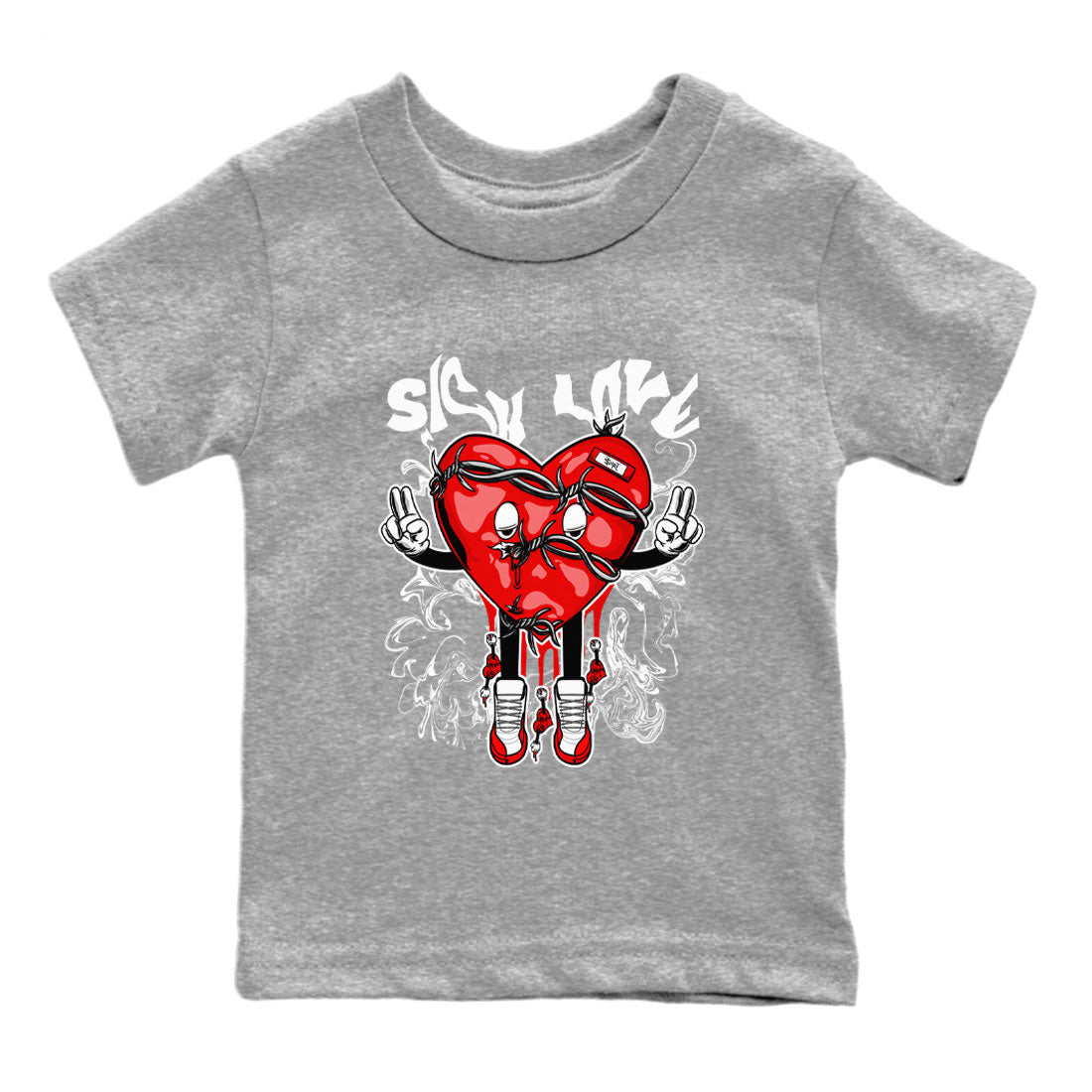 Air Jordan 12 Retro Cherry shirt to match jordans Sick Love sneaker tees Air Jordan 12 Cherry SNRT Sneaker Release Tees Crew Neck T-ShirtBaby Toddler Heather Grey 2 T-Shirt