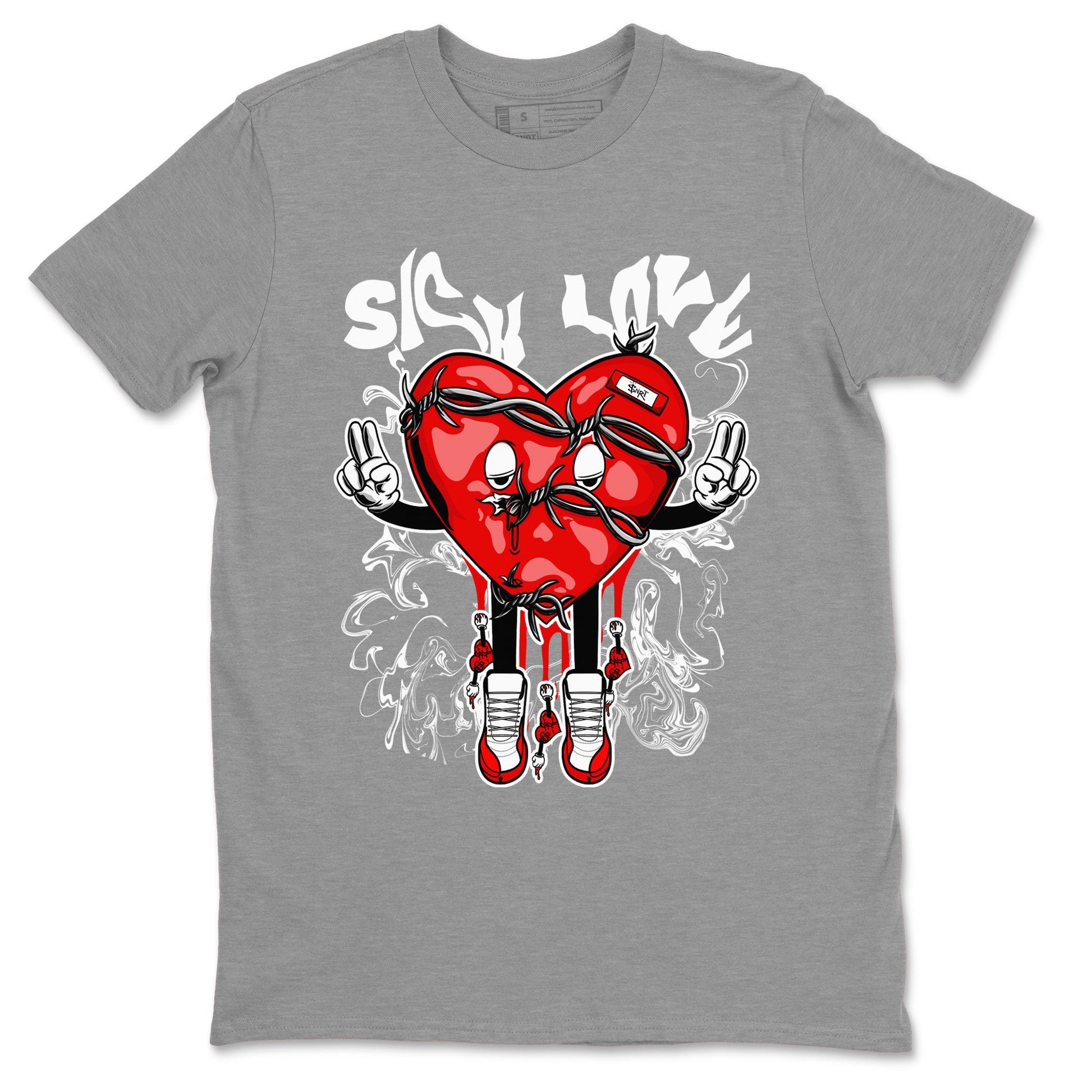 Air Jordan 12 Retro Cherry shirt to match jordans Sick Love sneaker tees Air Jordan 12 Cherry SNRT Sneaker Release Tees Crew Neck T-ShirtUnisex Heather Grey 2 T-Shirt