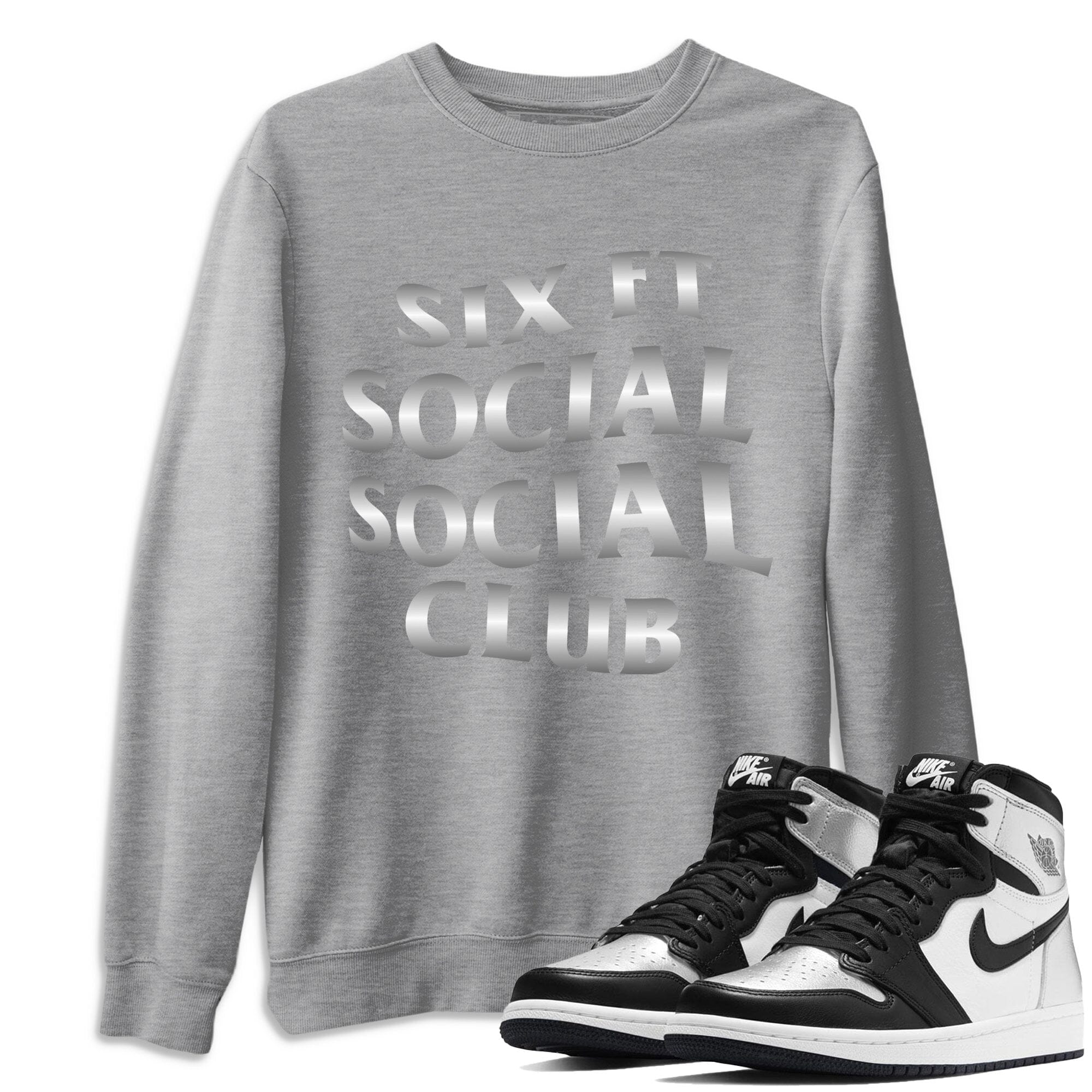 Jordan 1 Silver Toe Sneaker Match Tees Six FT Social Club Sneaker Tees Jordan 1 Silver Toe Sneaker Release Tees Unisex Shirts