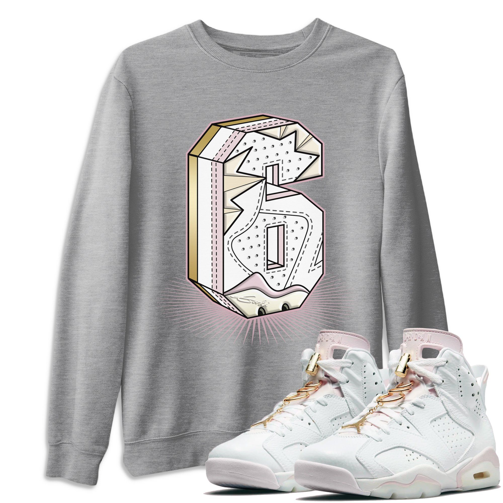 Jordan 6 Gold Hoops Sneaker Match Tees Six Statue Sneaker Tees Jordan 6 Gold Hoops Sneaker Release Tees Unisex Shirts