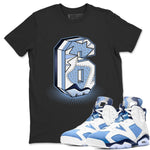 Jordan 6 UNC Sneaker Match Tees Six Statue Sneaker Tees Jordan 6 UNC Sneaker Release Tees Unisex Shirts