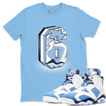 Jordan 6 UNC Sneaker Match Tees Six Statue Sneaker Tees Jordan 6 UNC Sneaker Release Tees Unisex Shirts