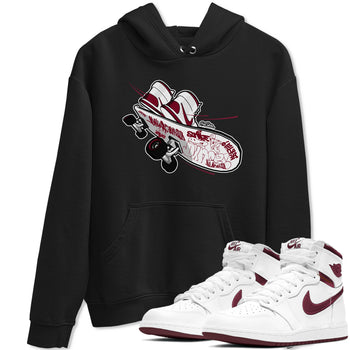 1s Metallic Burgundy shirt to match jordans Skateboard sneaker tees AJ1 Metallic Burgundy SNRT Sneaker Release Tees Unisex Black 1 T-Shirt