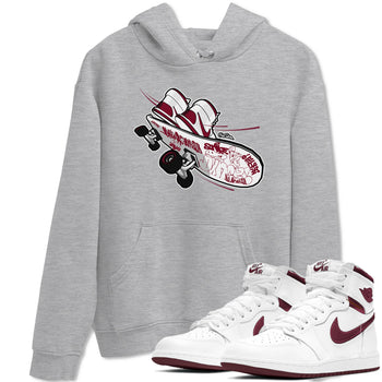 1s Metallic Burgundy shirt to match jordans Skateboard sneaker tees AJ1 Metallic Burgundy SNRT Sneaker Release Tees Unisex Heather Grey 1 T-Shirt