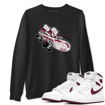 1s Metallic Burgundy shirt to match jordans Skateboard sneaker tees AJ1 Metallic Burgundy SNRT Sneaker Release Tees Unisex Black 1 T-Shirt