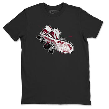 1s Metallic Burgundy shirt to match jordans Skateboard sneaker tees AJ1 Metallic Burgundy SNRT Sneaker Release Tees Unisex Black 2 T-Shirt