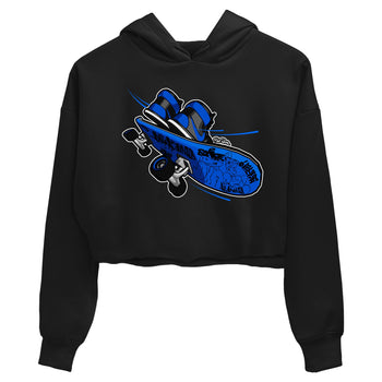 Air Jordan 1 Royal Reimagined shirt to match jordans Skateboard sneaker tees AJ1 Royal Reimagined SNRT Sneaker Release Tees Black 2 Crop T-Shirt