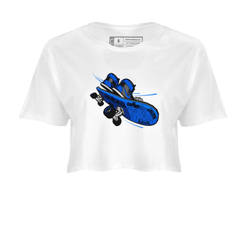 Air Jordan 1 Royal Reimagined shirt to match jordans Skateboard sneaker tees AJ1 Royal Reimagined SNRT Sneaker Release Tees White 2 Crop T-Shirt