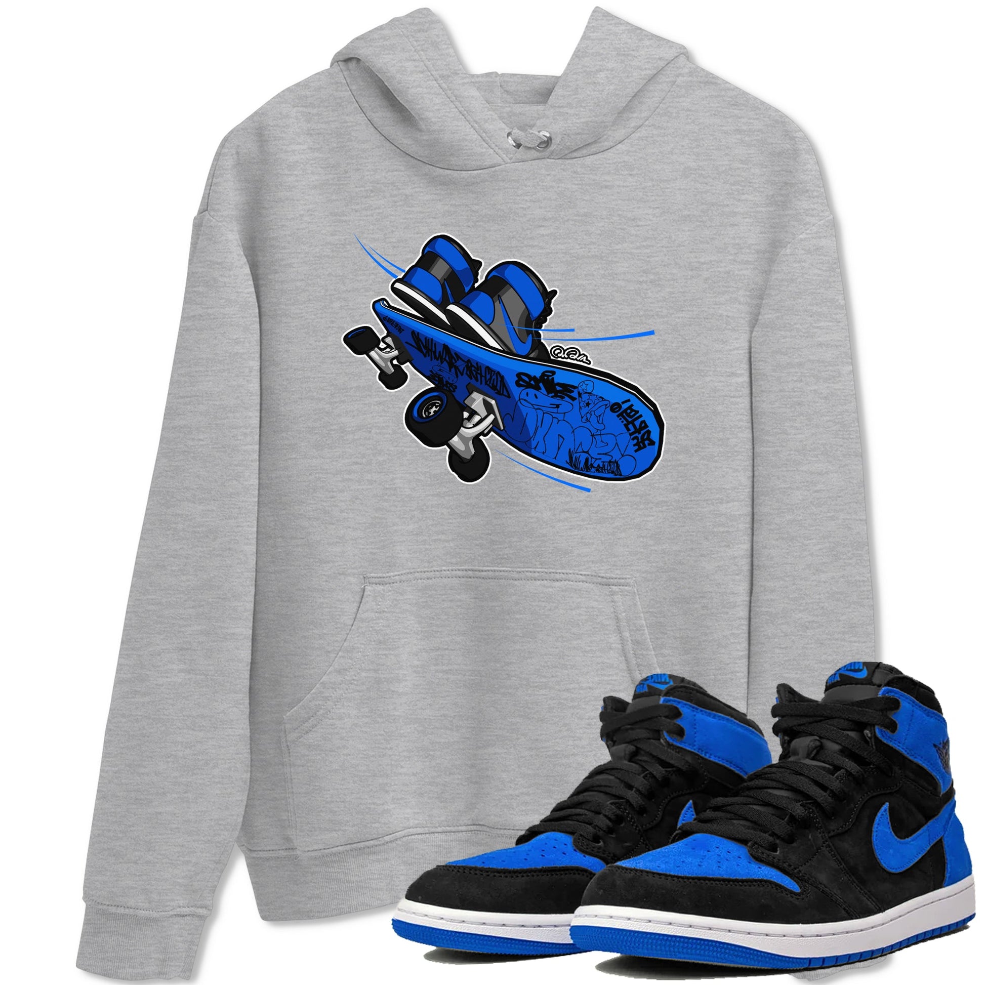 Air Jordan 1 Royal Reimagined shirt to match jordans Skateboard sneaker tees AJ1 Royal Reimagined SNRT Sneaker Release Tees Unisex Heather Grey 1 T-Shirt