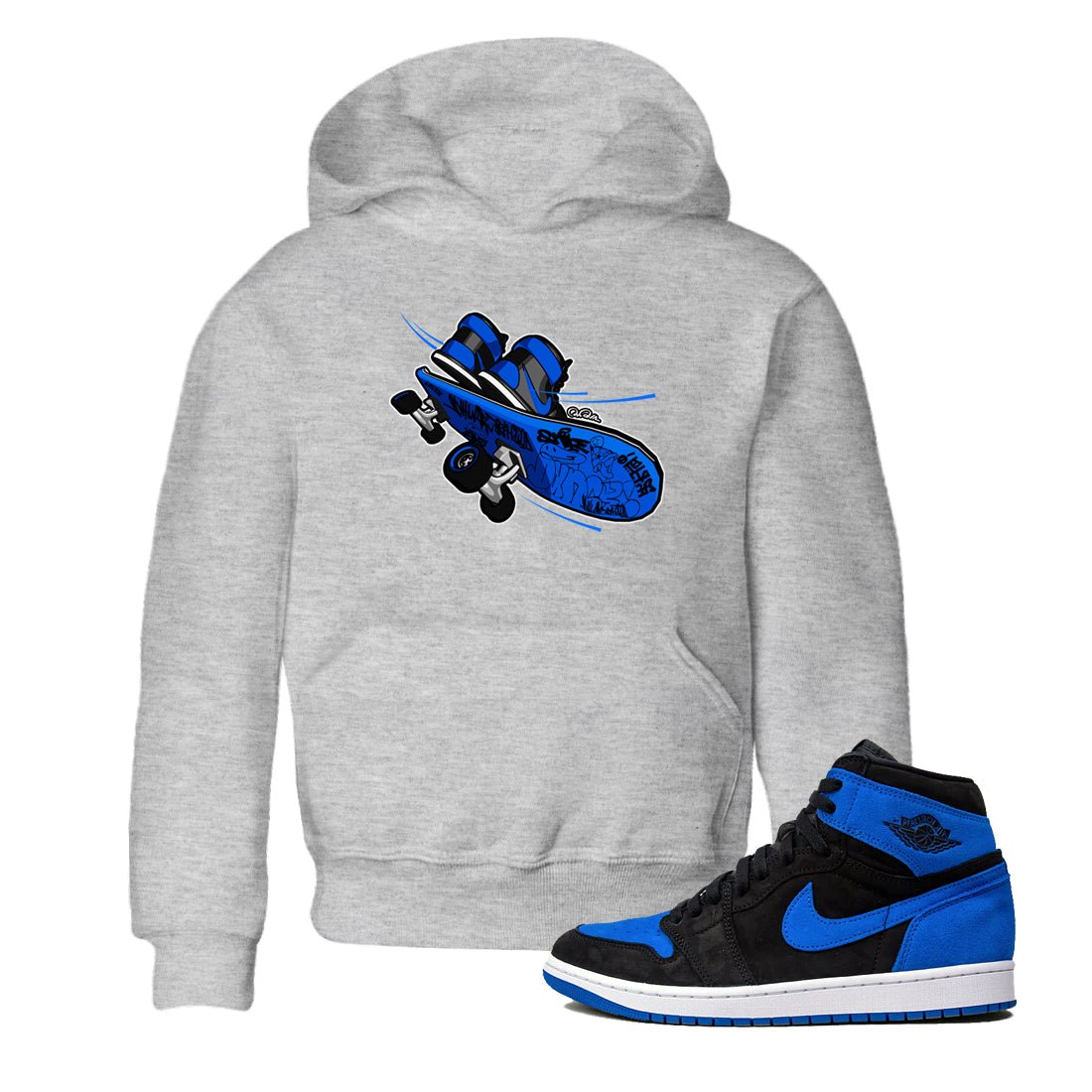 Air Jordan 1 Royal Reimagined shirt to match jordans Skateboard sneaker tees AJ1 Royal Reimagined SNRT Sneaker Release Tees Baby Toddler Heather Grey 1 T-Shirt