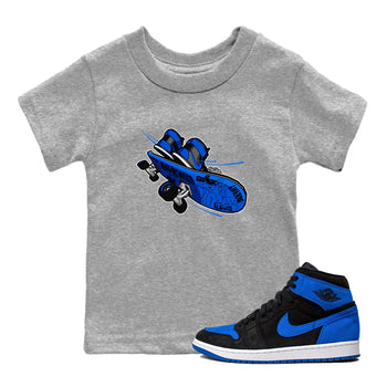 Air Jordan 1 Royal Reimagined shirt to match jordans Skateboard sneaker tees AJ1 Royal Reimagined SNRT Sneaker Release Tees Baby Toddler Heather Grey 1 T-Shirt
