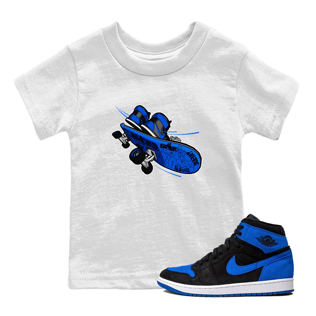 Air Jordan 1 Royal Reimagined shirt to match jordans Skateboard sneaker tees AJ1 Royal Reimagined SNRT Sneaker Release Tees Baby Toddler White 1 T-Shirt
