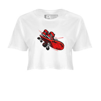 Air Jordan 1 Satin Bred shirt to match jordans Skateboard sneaker tees AJ1 Satin Bred SNRT Sneaker Release Tees White 2 Crop T-Shirt