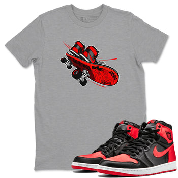 Air Jordan 1 Satin Bred shirt to match jordans Skateboard sneaker tees AJ1 Satin Bred SNRT Sneaker Release Tees Unisex Heather Grey 1 T-Shirt