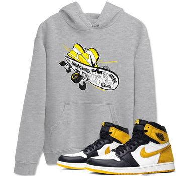 1s Yellow Ochre shirt to match jordans Skateboard sneaker tees Air Jordan 1 Yellow Ochre SNRT Sneaker Release Tees unisex cotton Heather Grey 1 crew neck shirt