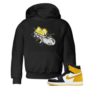 1s Yellow Ochre shirt to match jordans Skateboard sneaker tees Air Jordan 1 Yellow Ochre SNRT sneaker release tees baby toddler Black 1 cotton Shirt