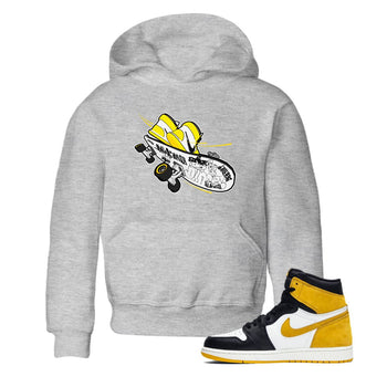 1s Yellow Ochre shirt to match jordans Skateboard sneaker tees Air Jordan 1 Yellow Ochre SNRT sneaker release tees baby toddler Heather Grey 1 cotton Shirt