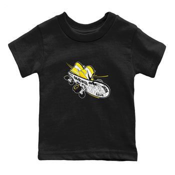 1s Yellow Ochre shirt to match jordans Skateboard sneaker tees Air Jordan 1 Yellow Ochre SNRT sneaker release tees baby toddler Black 2 cotton Shirt