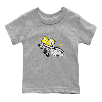 1s Yellow Ochre shirt to match jordans Skateboard sneaker tees Air Jordan 1 Yellow Ochre SNRT sneaker release tees baby toddler Heather Grey 2 cotton Shirt