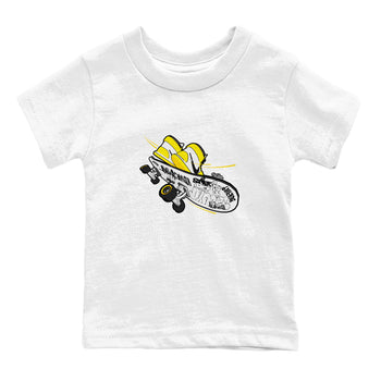 1s Yellow Ochre shirt to match jordans Skateboard sneaker tees Air Jordan 1 Yellow Ochre SNRT sneaker release tees baby toddler White 2 cotton Shirt
