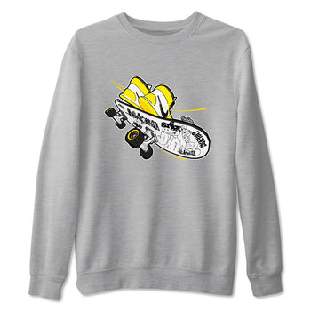 1s Yellow Ochre shirt to match jordans Skateboard sneaker tees Air Jordan 1 Yellow Ochre SNRT Sneaker Release Tees unisex cotton Heather Grey 2 crew neck shirt