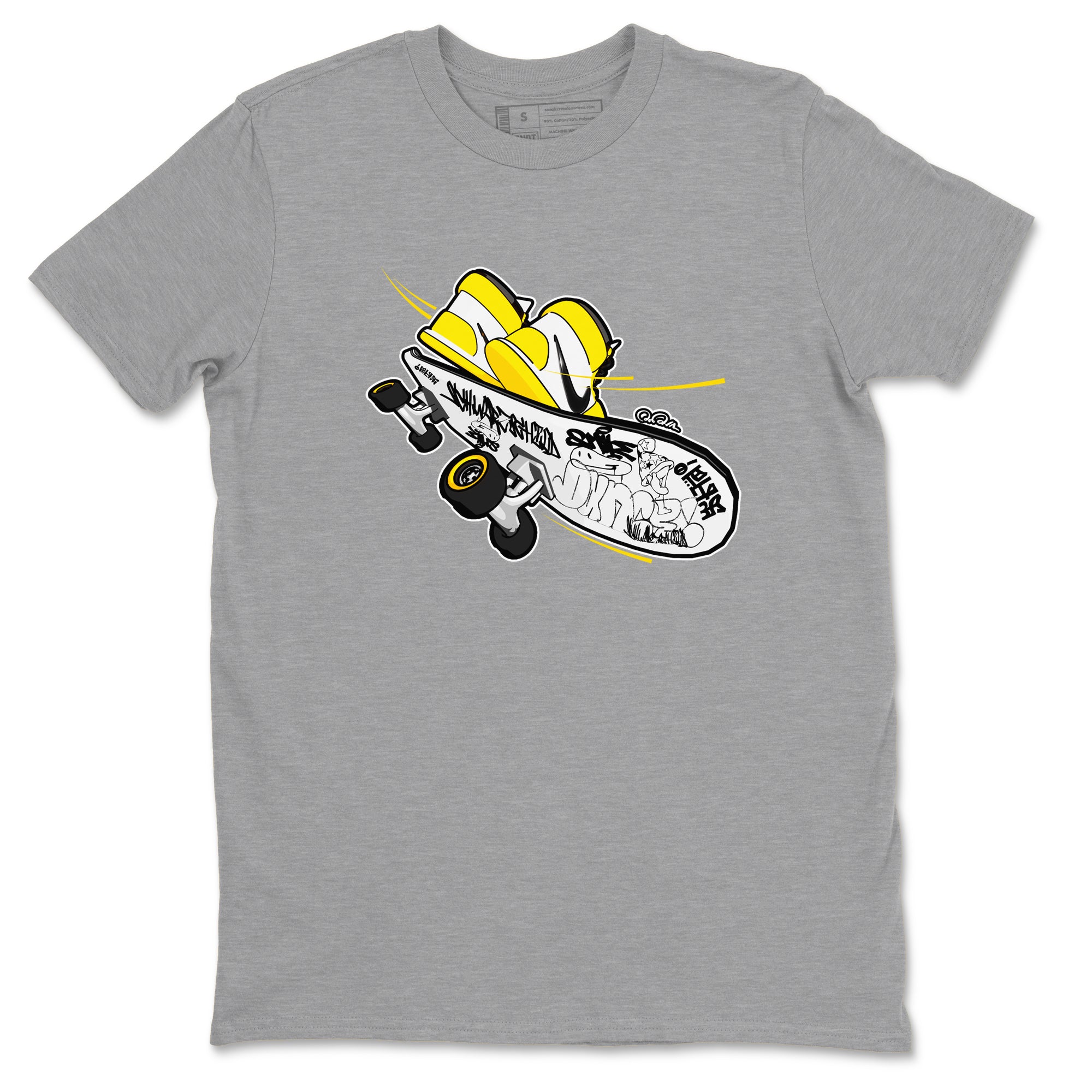 1s Yellow Ochre shirt to match jordans Skateboard sneaker tees Air Jordan 1 Yellow Ochre SNRT Sneaker Release Tees unisex cotton Heather Grey 2 crew neck shirt