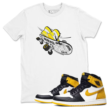 1s Yellow Ochre shirt to match jordans Skateboard sneaker tees Air Jordan 1 Yellow Ochre SNRT Sneaker Release Tees unisex cotton White 1 crew neck shirt