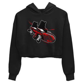 4s Bred Reimagined shirt to match jordans Skateboard sneaker tees Air Jordan 4 Bred Reimagined SNRT Sneaker Release Tees Black 2 Crop T-Shirt